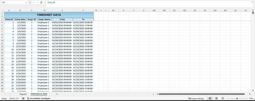 Excel Employee Payroll Manager