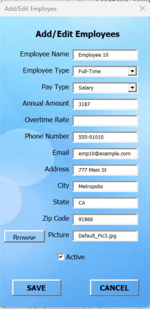 Add Employees – Payroll Manager